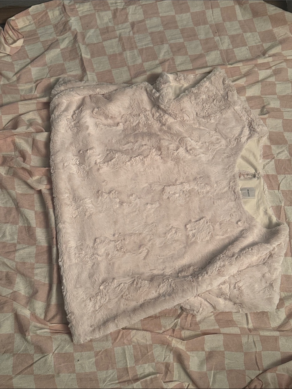 Cozy Plush Pale Fuzzy Top NWOT